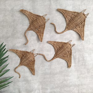Set of Stingray Wicker Hanging Decor, Stingray Hanging on Wall, Underwater World Wall Decor, Wicker Nautical Wall Decor, Beach House Decor - Etsy