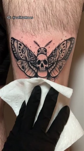 Death Moth Thigh Tattoo Ideas