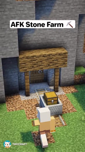 TinyCraft - Minecraft Builder on Instagram: "Easy Minecraft AFK Stone Farm Tutorial 1.21 #minecraftbuild #minecraft #minecrafttutorial #minecraftfarm"