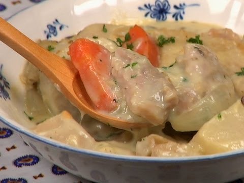 Cream Stew Recipe (White Chicken Stew with Mushrooms and Root Vegetables) | Cooking with Dog