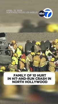 Family of 10 hurt in hit-and-run crash