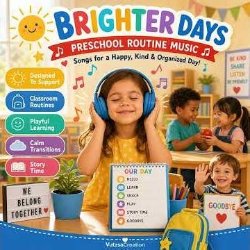 The Sample of Preschool Routine Songs Kids Music MP3 Download, 1 Hour Long Track + 5 Songs
