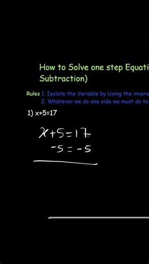 How to solve Algebra One - step Equation #algebra #education #mathhelp