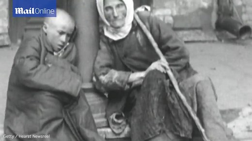 Poverty-stricken women and children crowd Russian streets