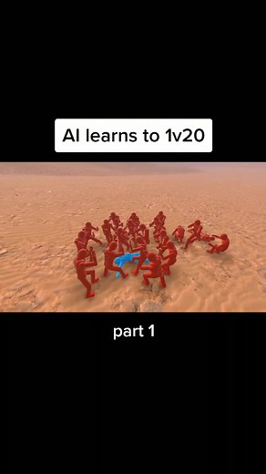 ai learns to 1v20 #simulation #ai #npc | but when i win a 20v1