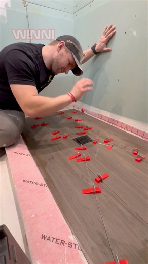 LARGE FORMAT Tile on a Shower floor. #construction #realestate #entrepreneur #diy | Misha Panchishak
