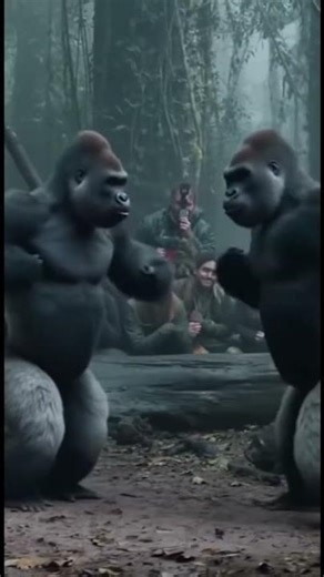 Giant Gorillas Clash in Zoo: Visitors Can’t Believe Their Eyes!