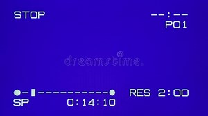 Real Analog Vhs Blue Screen with Stop and Eject Actions Stock Video - Video of outdated, magnetic: 216181447