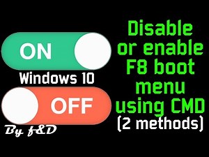 How to Enable or Disblae F8 boot menu in Windows10 Using CMD (2 METHODS)
