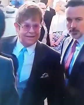 David Beckham & Elton John Kiss at the Royal Wedding