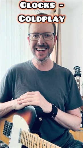 20-second guitar challenge! 🎸 Learn how to play the riff from ‘Clocks’ by Coldplay