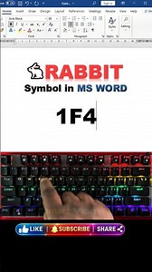 Type Rabbit 🐰 in MS Word in Seconds Like a Pro !