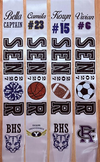 Personalized High School Senior Sashes | Sports Sash With Name & Number - Etsy