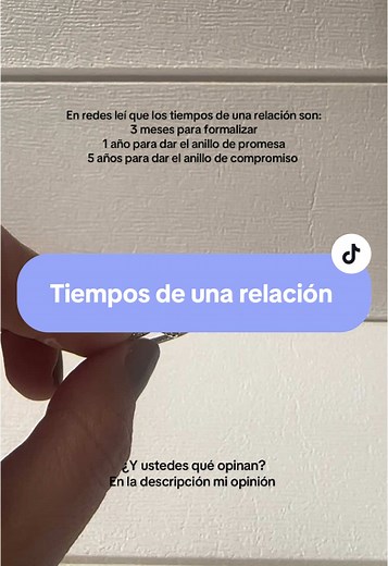Mi opinión: no hay tiempos marcados, cada pareja es un mundo y va a su ritmo❤️ Pero si ya están buscando anillos, yo les vendo unos muy bonitos, pude el catálogo #fyp #anillos #parejas