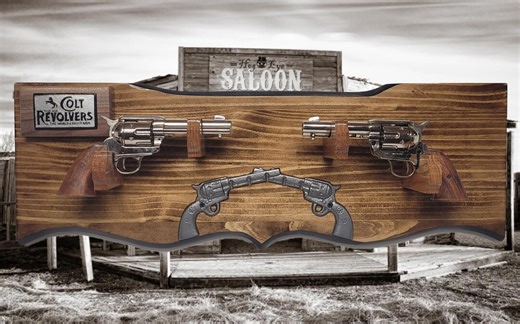 Rustic Faux Live Edge Double Colt Peacemaker Pistol Wall Display Key Colt Gift - Etsy