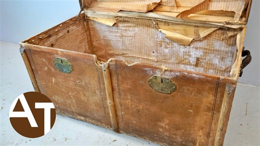 This antique steamer trunk took 100 hours then its history came back to life