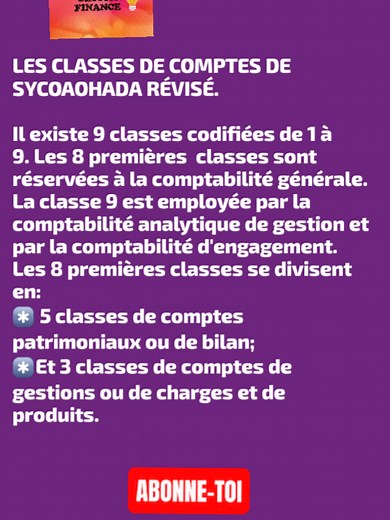 Classes de Compte de SYCOA OHADA: Détails et Applications