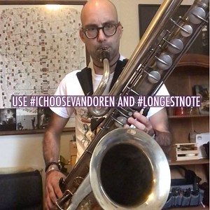 I think we have a winner for our #longestnote challenge. Andrew Hadro has a 7-second hold on his bass sax. Take the Challenge: 1. Record a single note using good posture and breath support (no circular breathing) 2. Publish and use #ichoosevandoren and #longestnote 3. We'll choose 2 winners to receive an exclusive prize pack | Vandoren USA