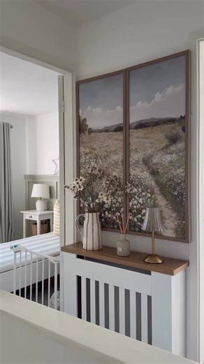 Get the cottage core look for under £35 🍃🌸 Refresh your space this spring just like @katrina.tidswell ✨ 🛒Freya Striped Ceramic Jug, £7.99 - 500069 🛒Set of 2 In the Meadows Canvases, £21.99 - 486868 #therange #cottagecore #homedecor