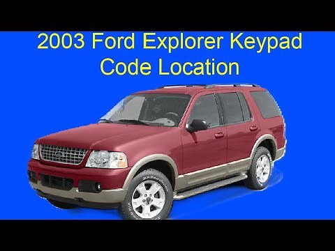 03 Ford Explorer Keyless Entry Code Location