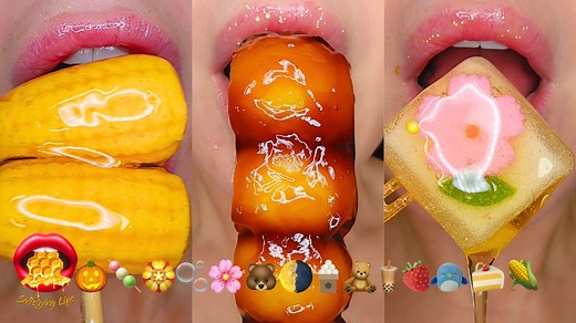 164K views · 2.6K reactions | ASMR satisfying eating emoji food...