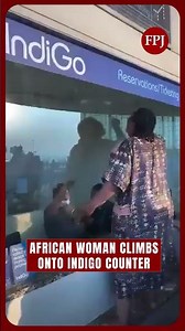 Indigo Crisis: African Woman Climbs Shouts at Airline Staff Amid Flight Cancellations