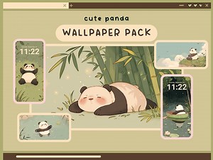 Cute Panda Wallpaper Cute Aesthetic Pastel Wallpapers Kawaii Panda Desktop Wallpaper Kawaii Matcha Desktop Background Cute Panda Wallpapers - Etsy