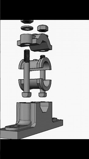 PLUMMER BLOCK Assembly and Disassembly Views #machinedrawing