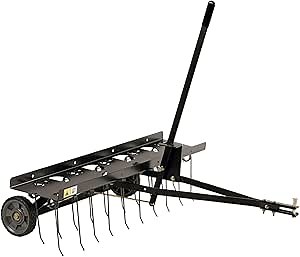 Brinly DT-402BH-A Tow Behind Dethatcher with Transport Mode, 40", Matte Black