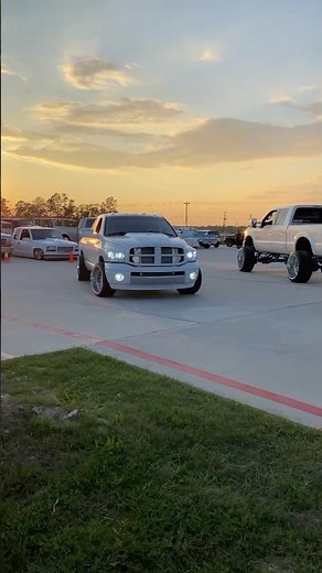 Cammed Ram 2500 Cummins on forged wheels leaving carshows4kidzz x thefoodzone autoshow.