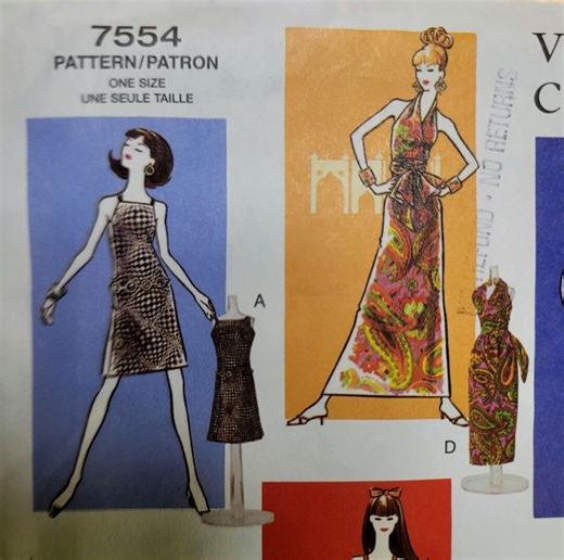 Vintage Vogue 7554 Doll Sewing Pattern – Fashion Doll Wardrobe, 2002 UNCUT - Etsy Canada