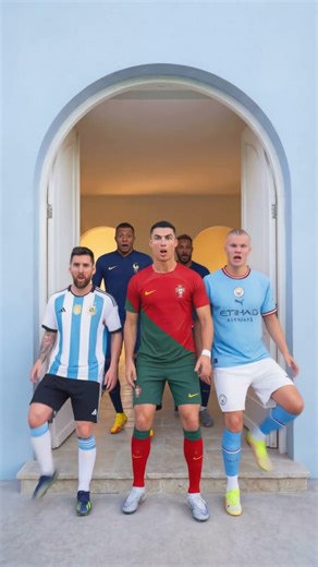 RONALDO Haaland & Messi TRAPPED!👩‍🎤🚪😈#cosplay