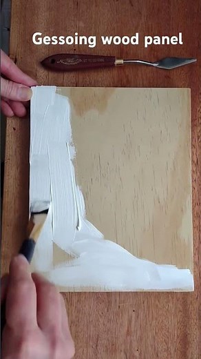 add gesso on wood panel for oil and acrylic paintings. sand between layers for smooth finish.
