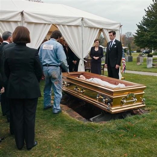 SHE WASN’T GONE—UNTIL THE CEMETERY WORKER SCREAMED “STOP” AND THE WHOLE FUNERAL TURNED INTO A QUESTION NOBODY WANTED TO ASK I was supposed to be invisible. Just the guy in a faded work shirt at Cedar Hill Cemetery, the one who tightens the tent ropes and keeps his head down. But the air felt wrong the second the black cars rolled in. Under the tent, they all wore black, faces like stone. In the center sat a gold-sheened casket beside the open earth. Anna Vance. CEO of OmniCorp. Untouchable. Now