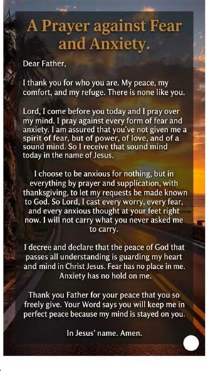 Powerful Prayer Against Fear and Anxiety 🙏 | Peace and Calm