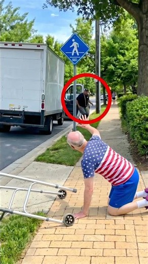 Movers Unload Armchair From Truck To Seat Fallen Elderly Man