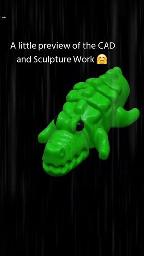 A little preview of the cad work and sculting work behind the alligator pack #stl #3mf #3dprinting
