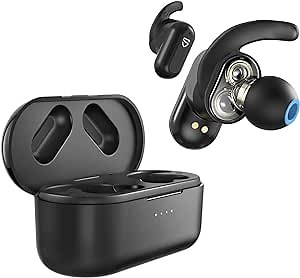 SOUNDPEATS Truengine 2 True Wireless Earbuds Dual Dynamic Drivers V5.0 Hi-Fi Bluetooth Headphones with Crossover Bluetooth Earphones for Sports, Ear Fins, Touch Control, CVC Noise Cancellation