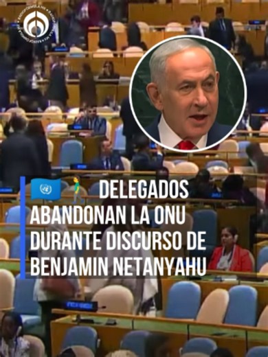 🇺🇳🚶‍♂️ Decenas de delegados abandonan la Asamblea General de la ONU en señal de protesta durante discurso del primer ministro de Israel, Benjamin Netanyahu. #RFmx #Imperdible #TikTokMeHizoVer #TikTokInforma #ONU
