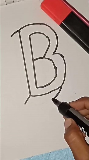 3d B letter drawing #3ddrawing #short #viral