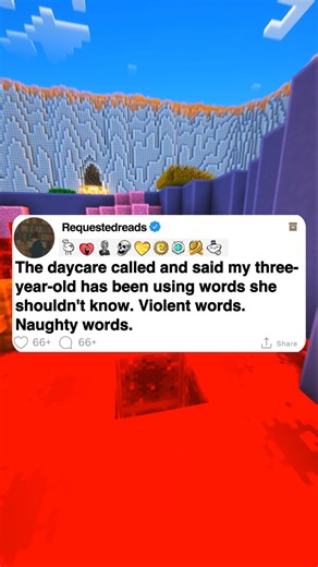 Requestedreads2 on Instagram: "The daycare called and said my three-year-old has been using words she shouldn't know. Violent words. Naughty words. #reddit #redditposts #reels #fyp #story"