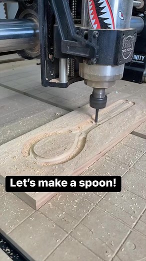8.9K views · 216 reactions | Another one! My second rendition of the dual sided carve spoon. I made more changes to my model and made a spatula, I should be able to carve both in 40 minutes both sides! If I have time I’ll cut them today  #woodworking #cnc #cncmachining #cncrouter | Two Moose Design | Facebook