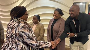 [Arrival of the President]: 📍The President of SWAPO Party, H.E. Dr. Netumbo Nandi-Ndaitwah has arrived at the O.R. Tambo International Airport. She is welcomed by the Secretary General of SWAPO Party Cde. Sophia Shaningwa. Comrade President is set to participate in the Liberation Movements’ Summit of Head of States of Sister Parties and Sister countries, hosted by the ANC in Johannesburg, South Africa. The summit is taking place under the context of: ”Defending the Liberation Gains, Advancing I