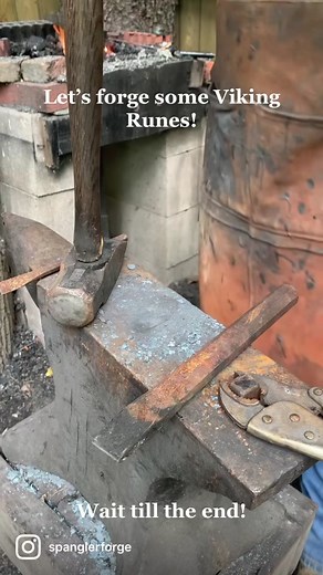 These are always a lot of fun- you can find them at Etsy.com/shop/spanglerforge! #blacksmith #viking #survival #norse #bushcraft #history #antique #rune #pagan #medieval #knifemakeroftiktok #knifemaker