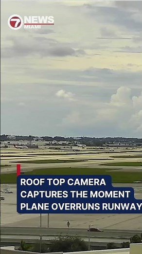 Roof Top Camera Captures the Moment Aircraft Overran Runway