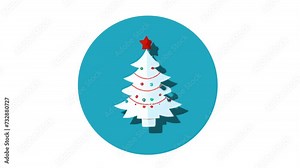 Christmas Tree Icon of nice animated for your videos easy to use with Transparent Background