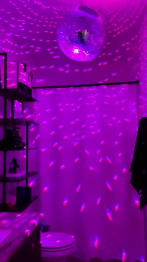 Singing in the shower just got a whole lot better 🪩 #bathroommakeover #discoball #diydisco