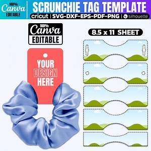 Plantillas de etiquetas para scrunchies: Canva SVG PNG PDF editables - Etsy España