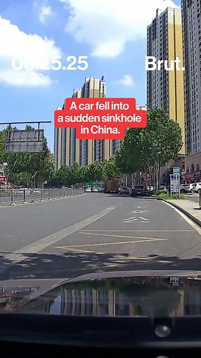 Car Swallowed by Sinkhole in Hefei, China