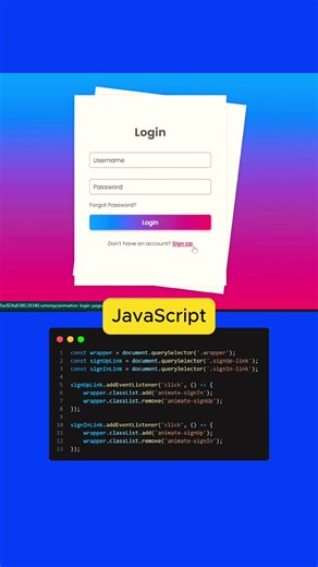 Login page in JavaScript and CSS #html #css #javascript #coding